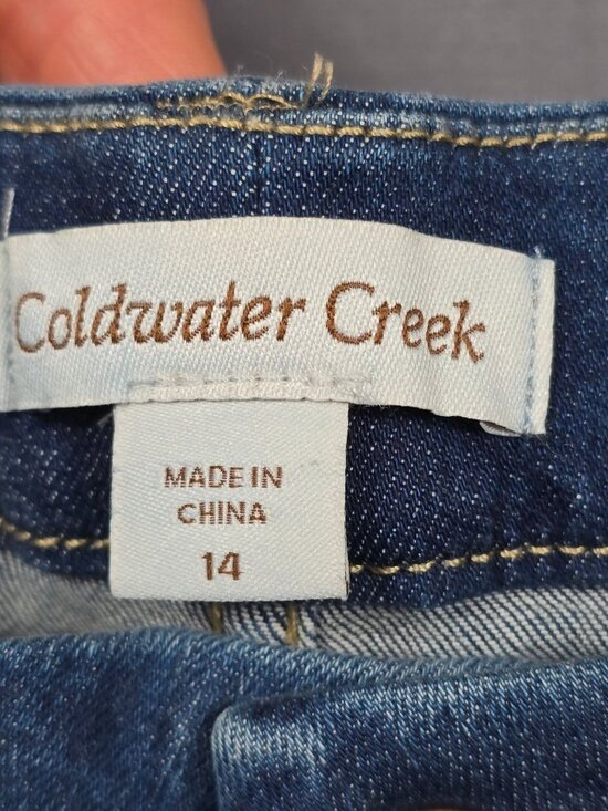 Coldwater Creek Mid Rise Bootcut Blue Denim Jeans Size 14 Cotton Blend NEW - Picture 2 of 5